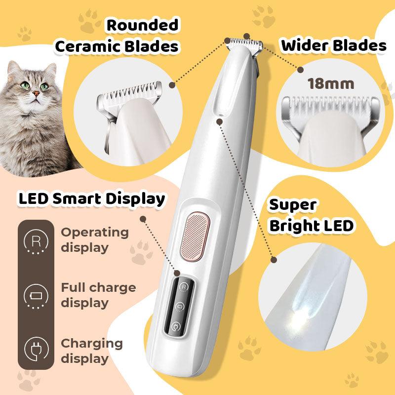 Waterproof Rechargeable Pet Shaver with LED Light(Common to cats and dogs) - clarioy