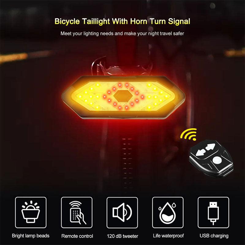 Waterproof Night Riding LED Mountain Bike Remote Control Steering Tail Light - clarioy