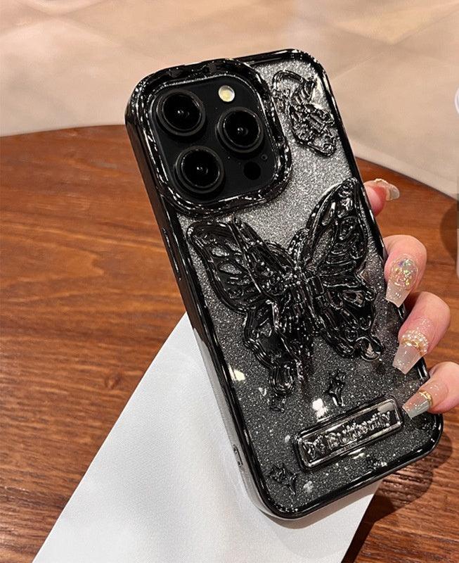 🦋Galvanized Glitter Butterfly iPhone Case Holder - clarioy