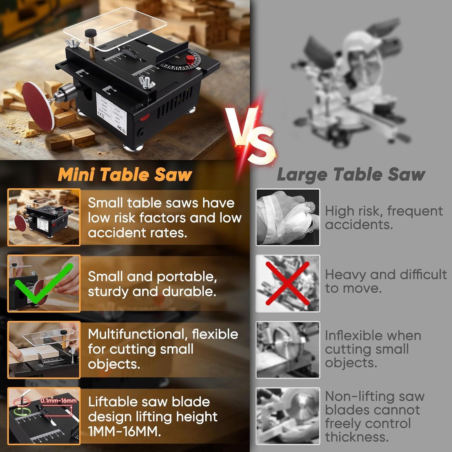 💥2025 New⏰Multi-functional Mini Precision Table Saw - clarioy