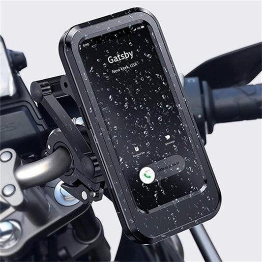 Waterproof bike phone mount holder on handlebars with a smartphone, premium auto accessory from clarioy.