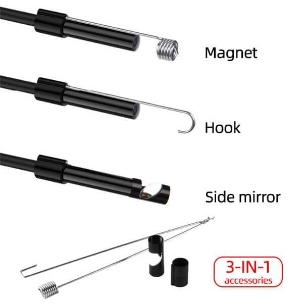 Clarioy 3-in-1 auto tool with magnet, hook, and side mirror attachments for car repair.