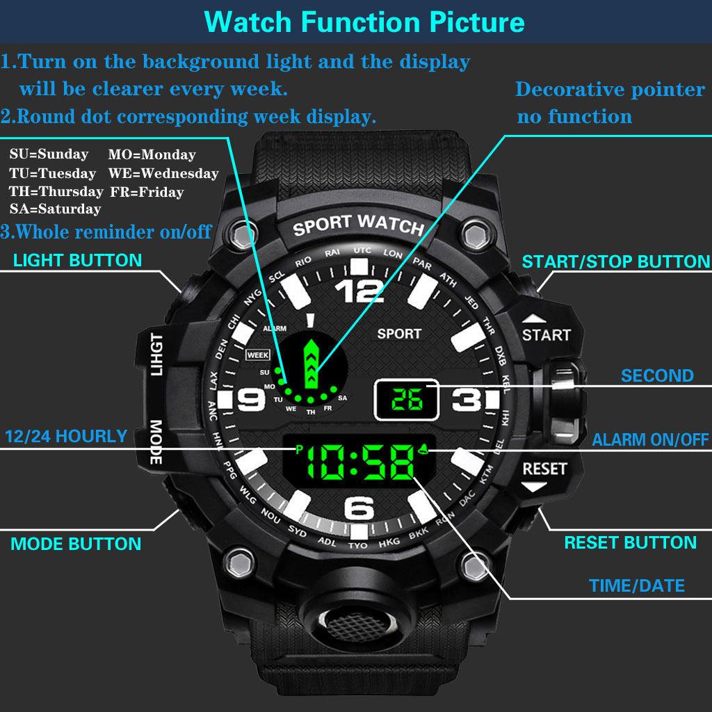 Multifunctional Waterproof Outdoor Sports Watch - clarioy