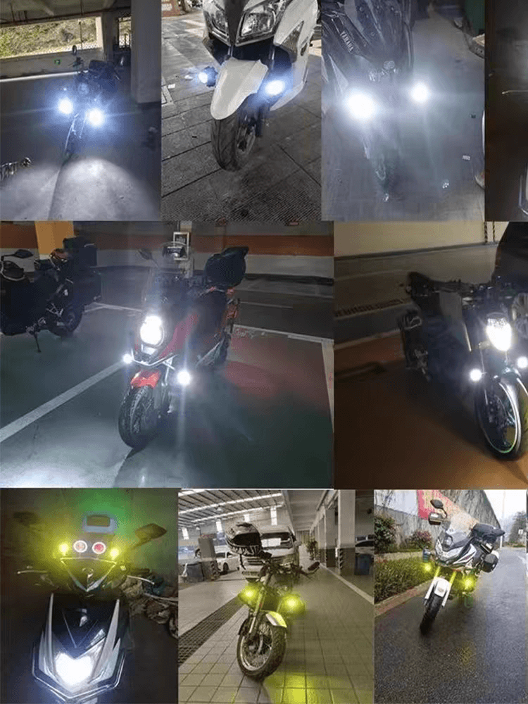Universal Motorcycle LED Strong Light High and Low Beam Spotlight - clarioy