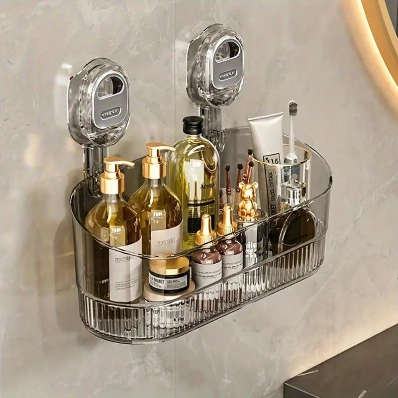 No-Drill Bathroom Suction Storage Box – Large Capacity & Strong Load-Bearing - clarioy
