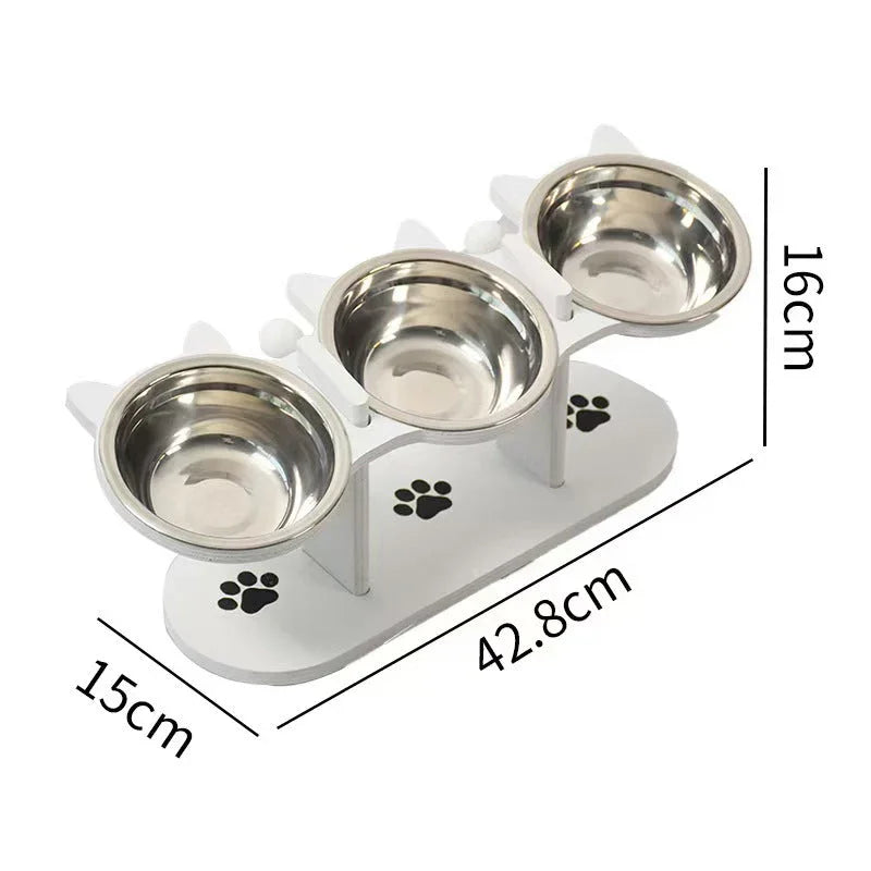 ⏳Time-Limited Special🐾 Anti-Slip Elevated 3-Bowl Pet Feeder! 🍲🐶🐱