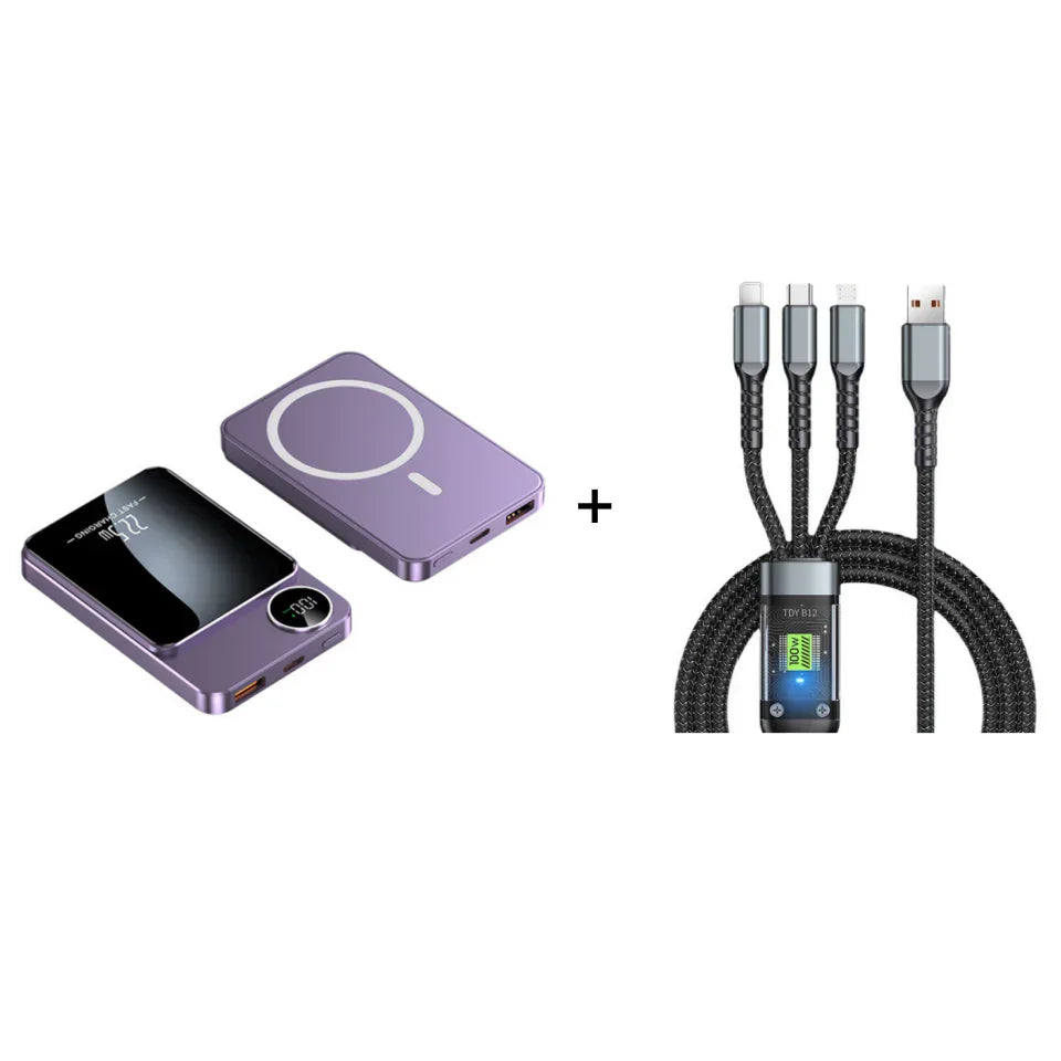 ⏰🔥LIMITED TIME 50% OFF!🔥50K+ SOLD!🔋✨Professional Magnetic Charger for Travelers & Professionals 🧲| 22.5W Wired & 15W Wireless | 10,000 mAh | Fast Delivery💥