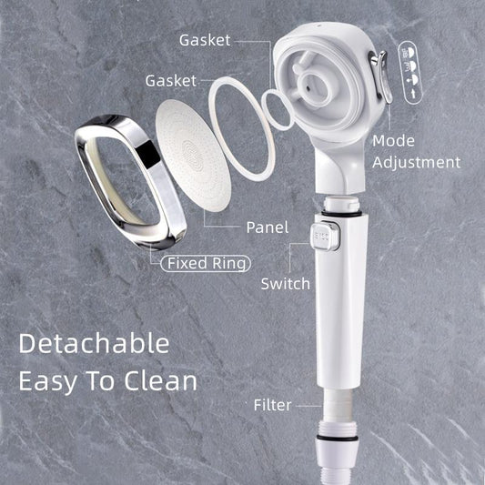4-mode Handheld Pressurized Shower Head with Pause Switch - clarioy