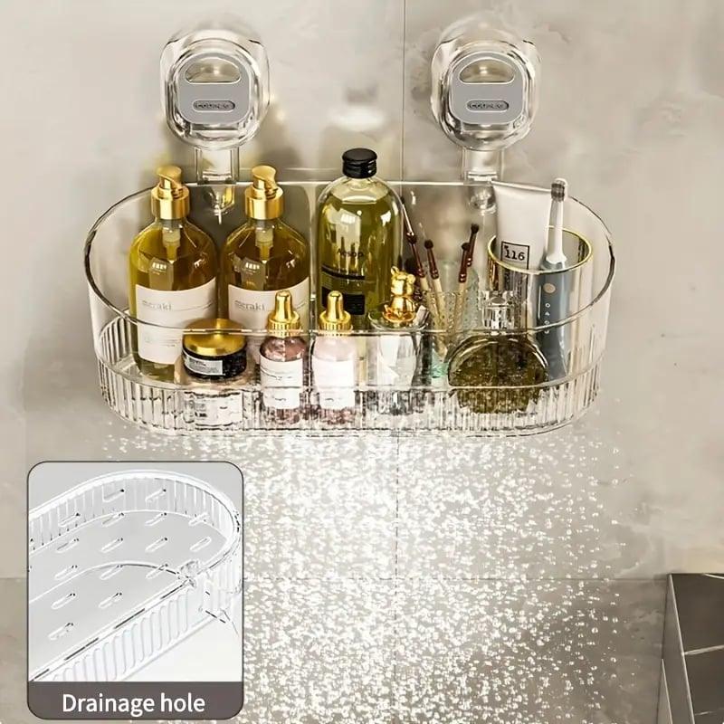 No-Drill Bathroom Suction Storage Box – Large Capacity & Strong Load-Bearing - clarioy