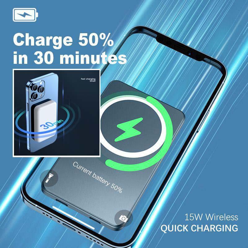 Portable wireless magnetic fast charging power bank(5000mAh) - clarioy
