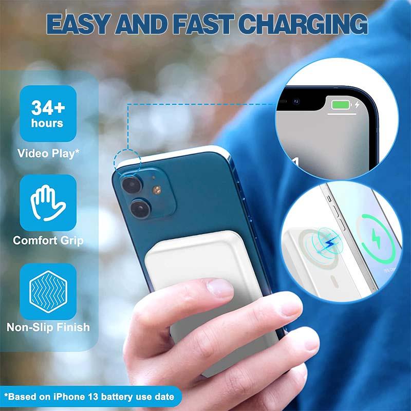 Portable wireless magnetic fast charging power bank(5000mAh) - clarioy
