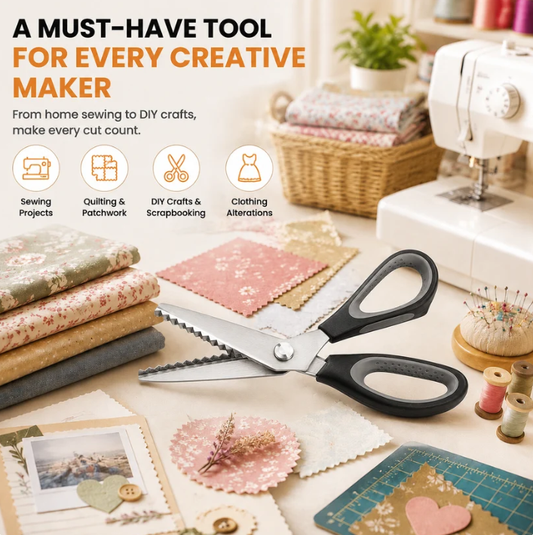 🥳2026 HOT SALE💞50K+ SOLD!✨ DIY Serrated Sewing Scissors – Precise and Easy to Use