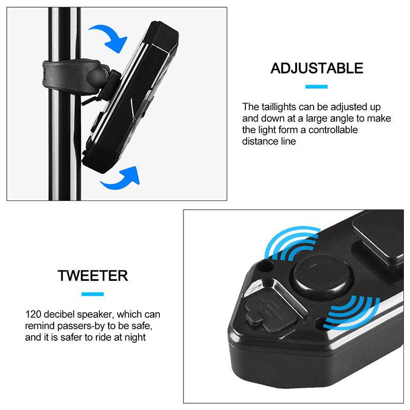 Waterproof Night Riding LED Mountain Bike Remote Control Steering Tail Light - clarioy