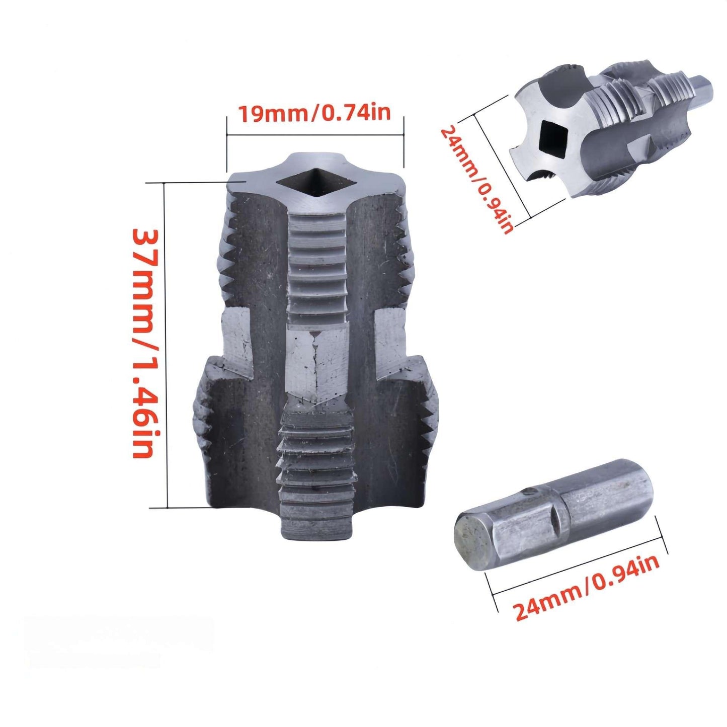 🎉New Year Sale - 49% OFF🌲Electric Drill Compatible PVC Pipe Threader Kit with Various Die Sizes - clarioy