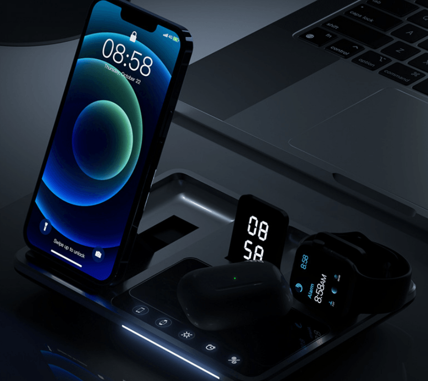 New Generation Fast Smart Touch 4 in 1 Wireless Charger for iPhone, Apple Watch and AirPods - clarioy