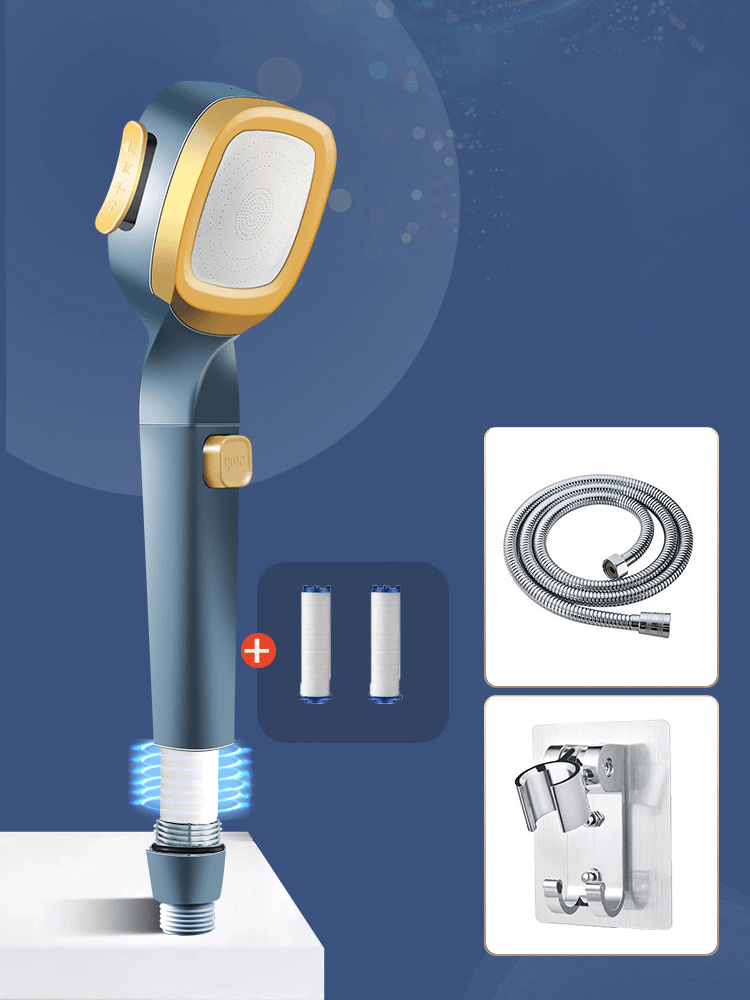 4-mode Handheld Pressurized Shower Head with Pause Switch - clarioy