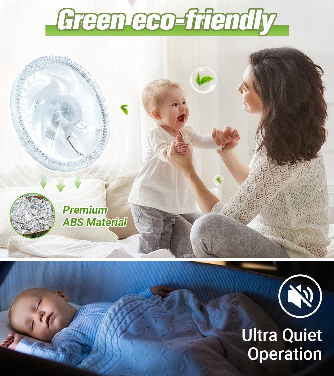 2-in-1 Mute Adjustable Fan Light with Remote Control - clarioy