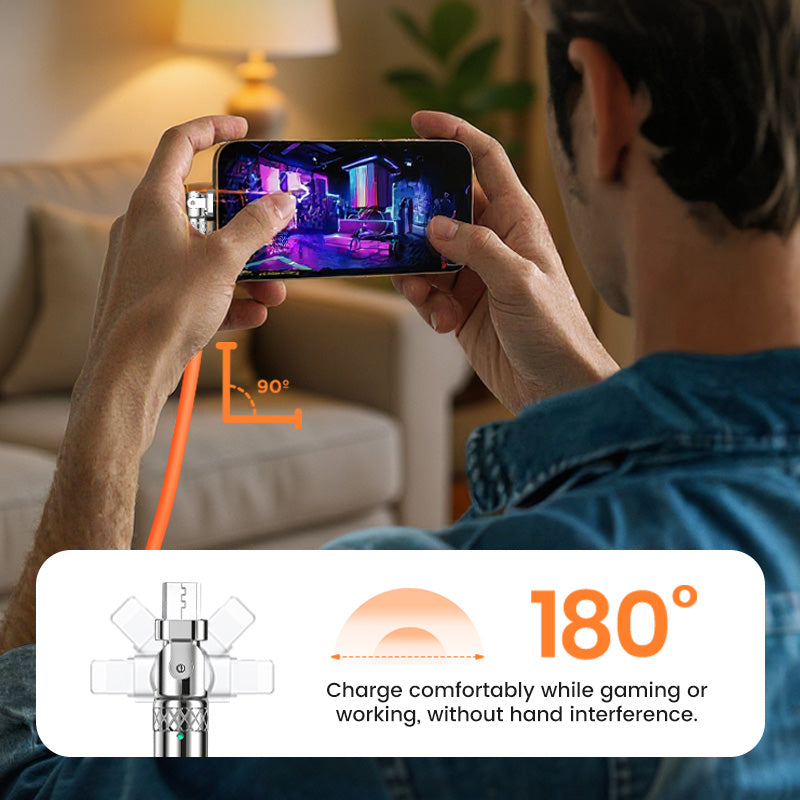 ⌛limited-time 50% off🔥120W 3 in 1 Rotating Elbow Fast Charging Data Cable⚡