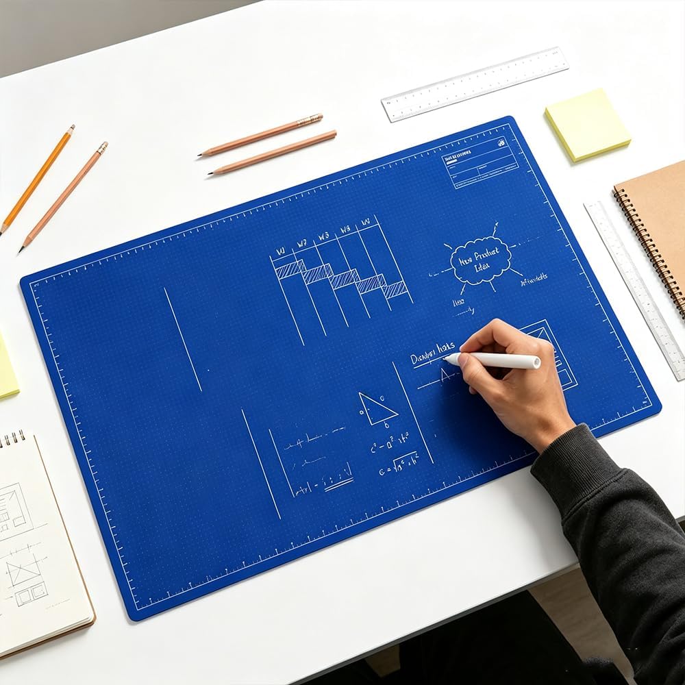 🖥️50% OFF NOW! Reusable Write‑On Large Desk Mat‑Multi‑Function Creative Planning Work Pad, Erasable Desk Pad for Sketching, Project Planning & Office Workspace