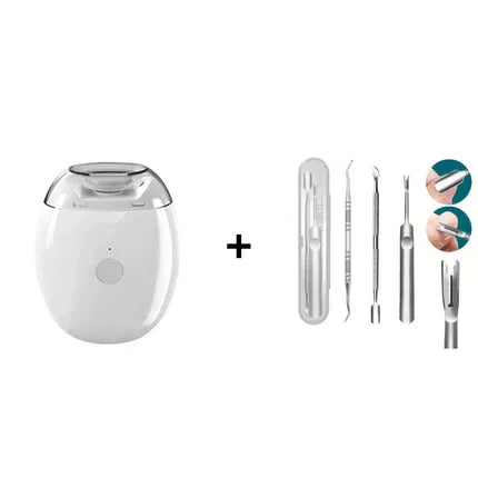 White electric ear cleaning device with metal earwax removal tool kit, clarioy home electronics