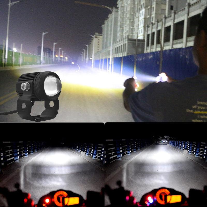 Universal Motorcycle LED Strong Light High and Low Beam Spotlight - clarioy