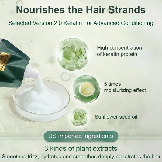 Keratin hair conditioner with plant extracts, sunflower oil, and advanced moisturizing, clarioy.
