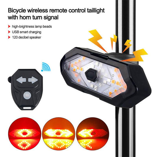 Waterproof Night Riding LED Mountain Bike Remote Control Steering Tail Light - clarioy