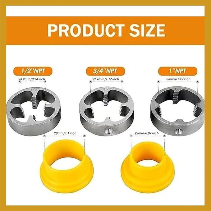 🎉New Year Sale - 49% OFF🌲Electric Drill Compatible PVC Pipe Threader Kit with Various Die Sizes - clarioy