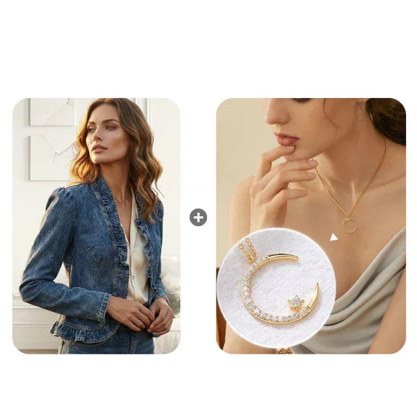 ⏰🔥LIMITED TIME 50% OFF!🔥50K+ SOLD! Women's Denim Jacket with Ruffles & Open Front – Lightweight & Feminine – Versatile & Chic 👗