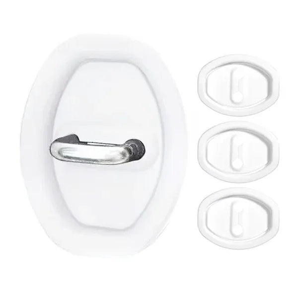 Clarioy white wall hook set for home organization, featuring a sturdy oval design and three adhesive hooks.