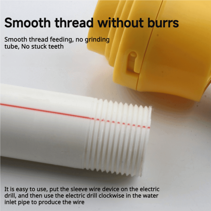 🎉New Year Sale - 49% OFF🌲Electric Drill Compatible PVC Pipe Threader Kit with Various Die Sizes - clarioy