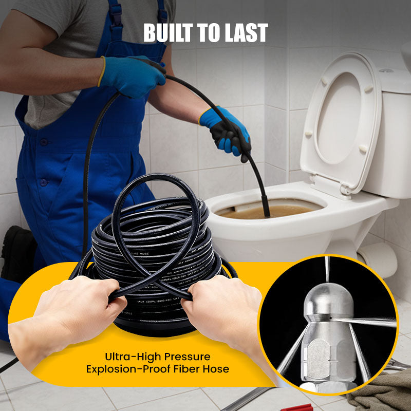 ๐ฟ 5800 PSI sewer cleaning kit โ Rotating nozzle and reinforced hose for unclogging pipes ๐ ๏ธโจ โ Free shipping