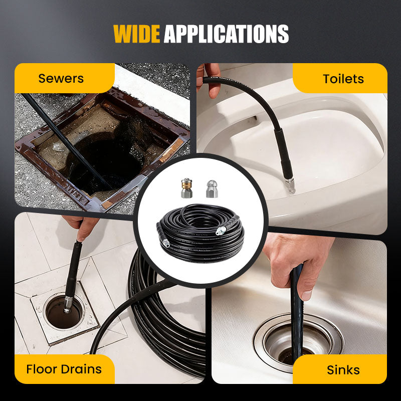 ๐ฟ 5800 PSI sewer cleaning kit โ Rotating nozzle and reinforced hose for unclogging pipes ๐ ๏ธโจ โ Free shipping