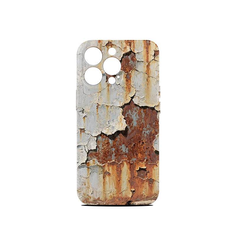 Rust texture iPhone case with weathered, cracked paint design, premium Clarioy homeware