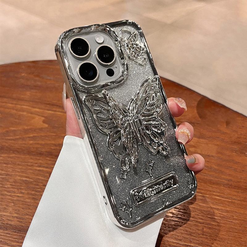 🦋Galvanized Glitter Butterfly iPhone Case Holder - clarioy