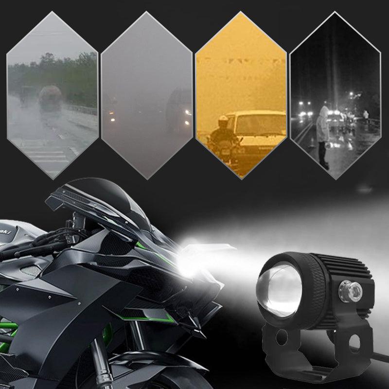 Universal Motorcycle LED Strong Light High and Low Beam Spotlight - clarioy