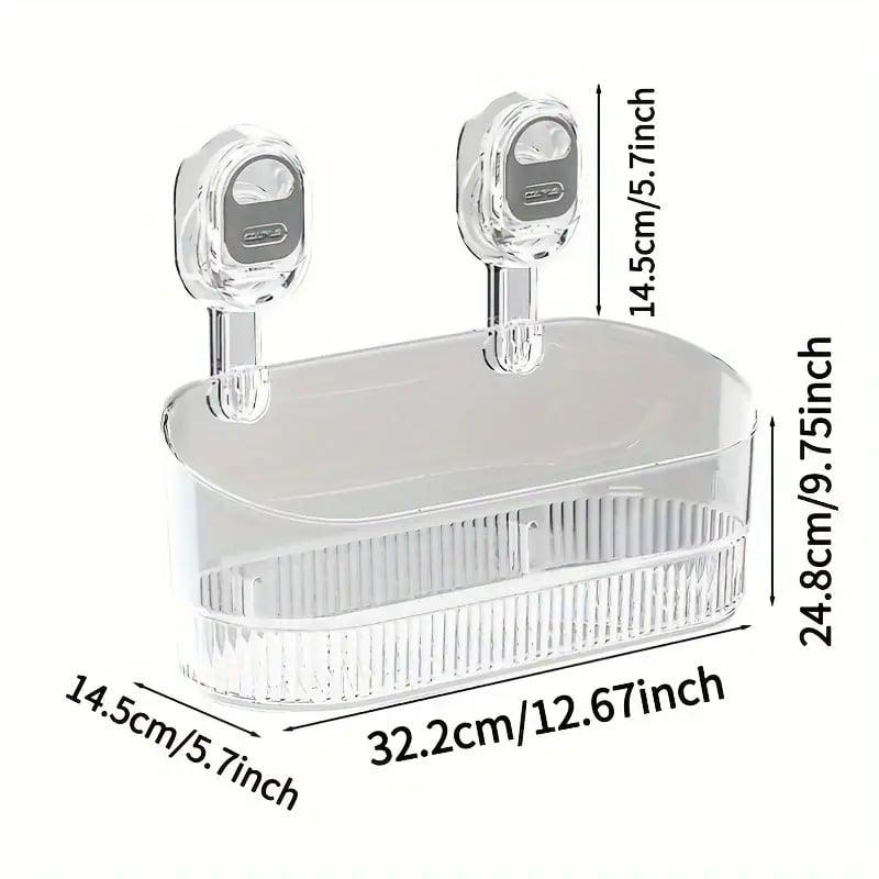 No-Drill Bathroom Suction Storage Box – Large Capacity & Strong Load-Bearing - clarioy