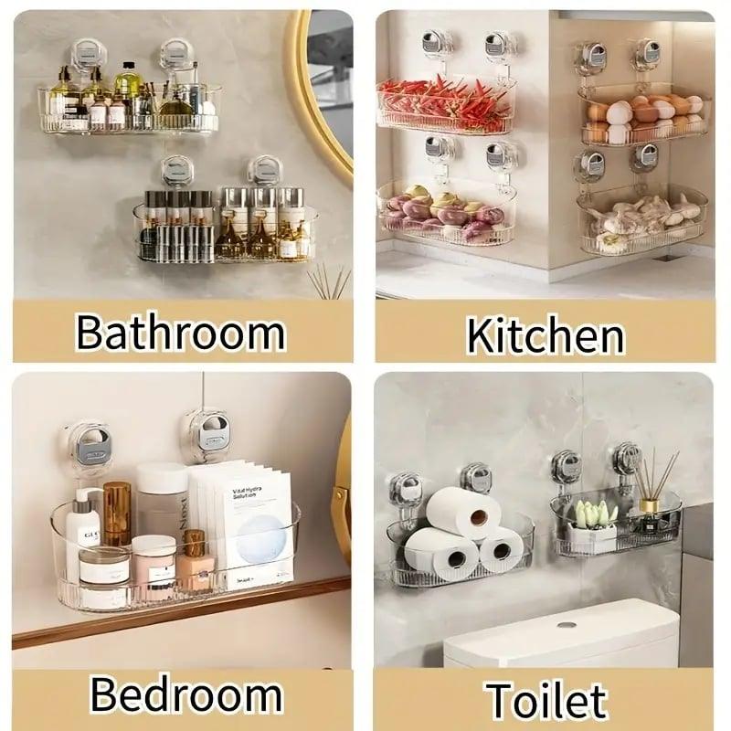 No-Drill Bathroom Suction Storage Box – Large Capacity & Strong Load-Bearing - clarioy