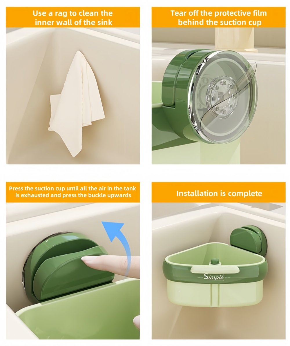 ⏰Limited Days-Up to 49% Off💧🚰Suction Cup Sink Corner Rack