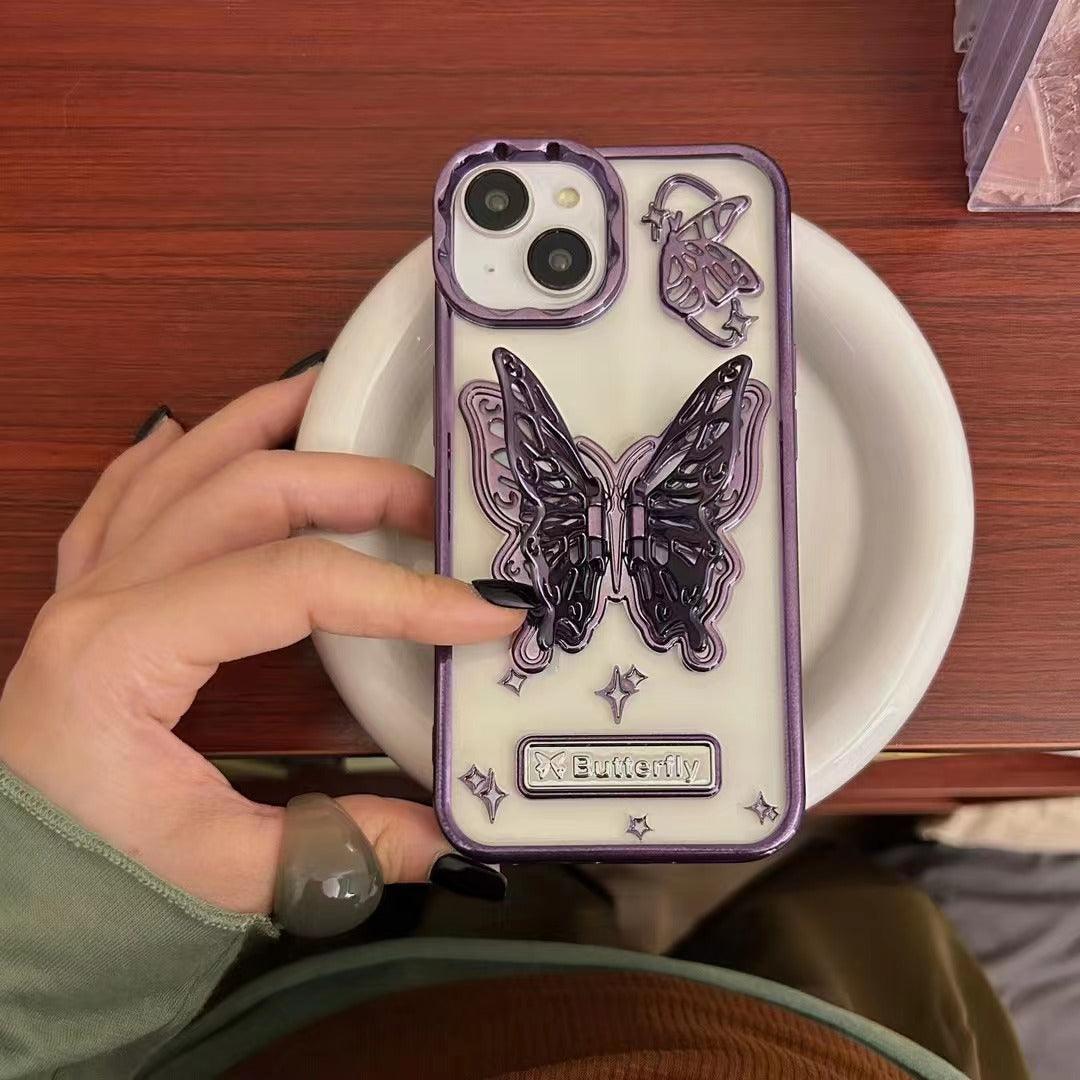 🦋Galvanized Glitter Butterfly iPhone Case Holder - clarioy