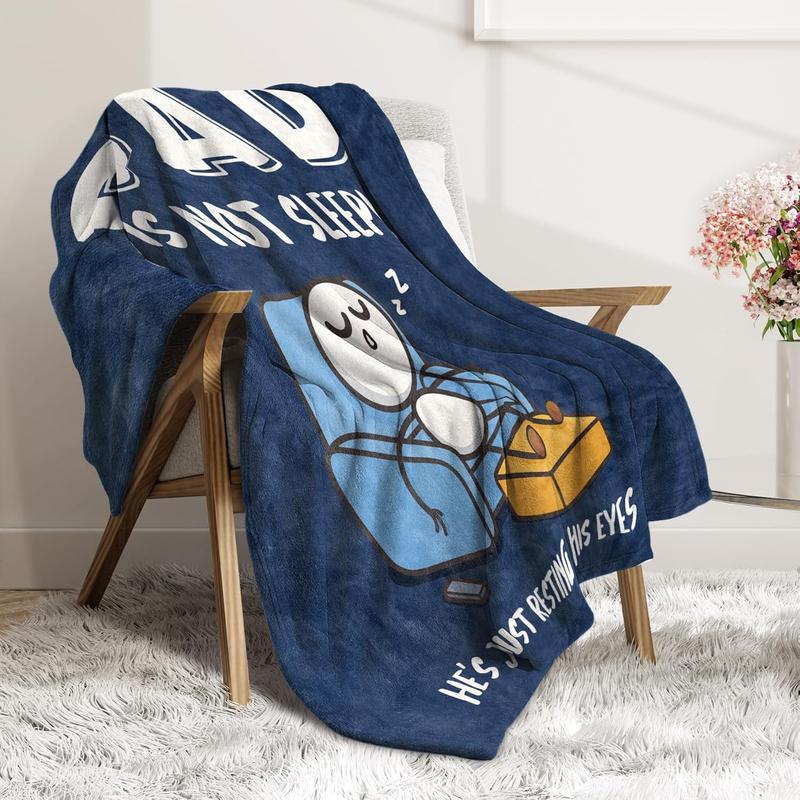 🎁“Dad’s Not Sleeping… Just Resting His Eyes” Blanket 🛋️💤Soft Plush Throw Blanket for Dad – The Perfect Gift from Kids ❤️❤️