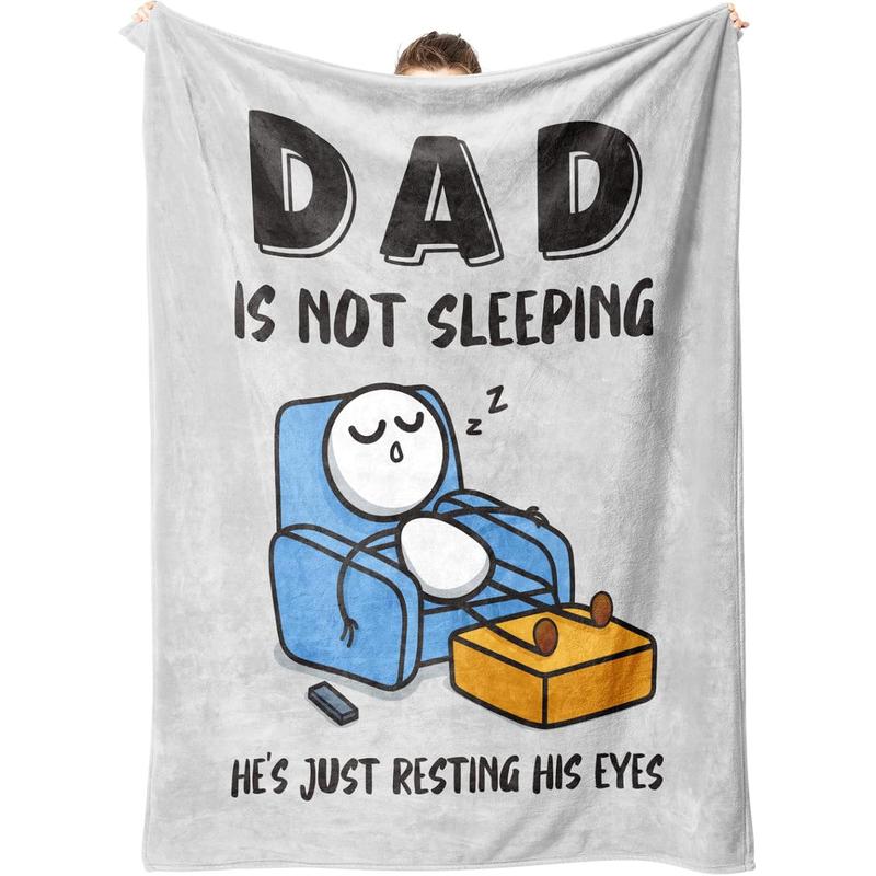 đâDadâs Not Sleeping⌠Just Resting His Eyesâ Blanket đď¸đ¤Soft Plush Throw Blanket for Dad â The Perfect Gift from Kids â¤ď¸â¤ď¸