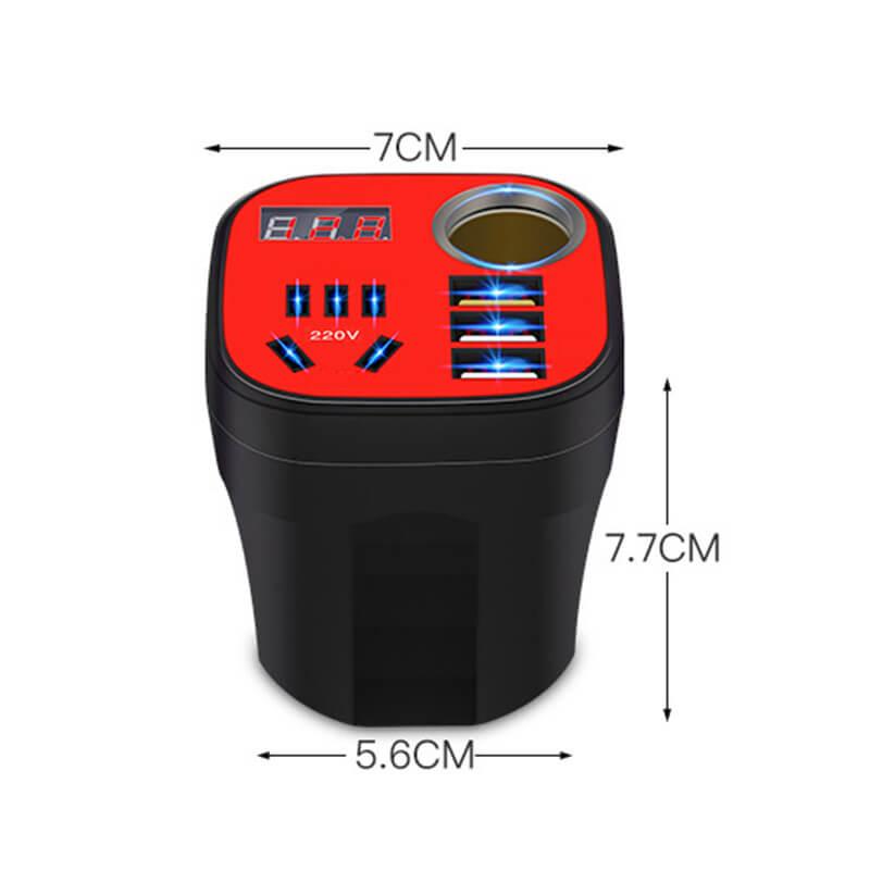 Car Mounted Cup Type Inverter Converter QC Charger - clarioy