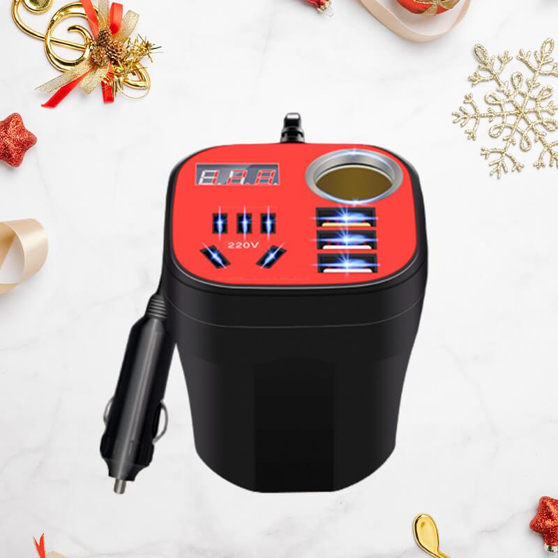 Car Mounted Cup Type Inverter Converter QC Charger - clarioy