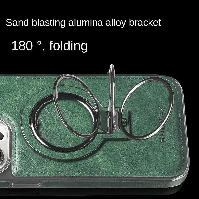 Luxury Leather Invisible Stand iPhone Case - clarioy