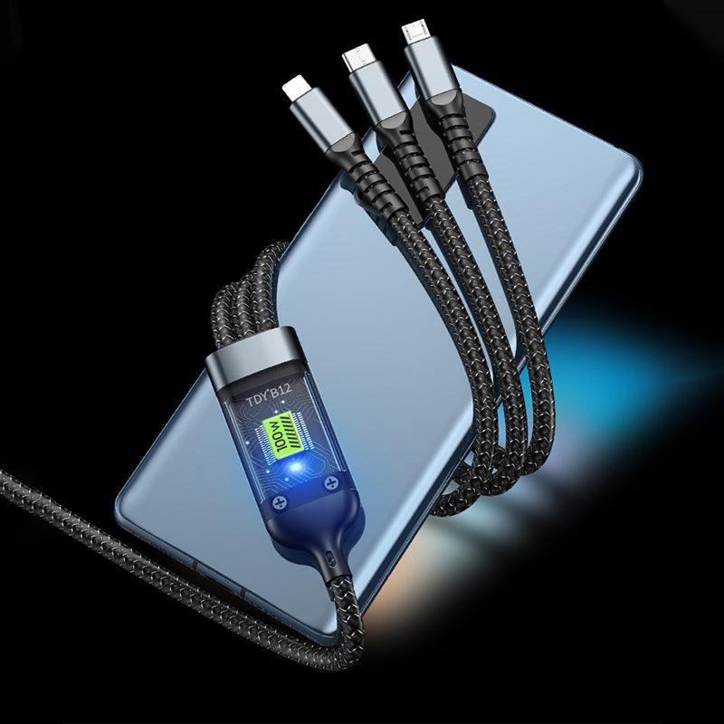 🎁Hot Sale 49% OFF⏳Transparent Luminous 3-in-1 Super Fast Charging Cable - clarioy