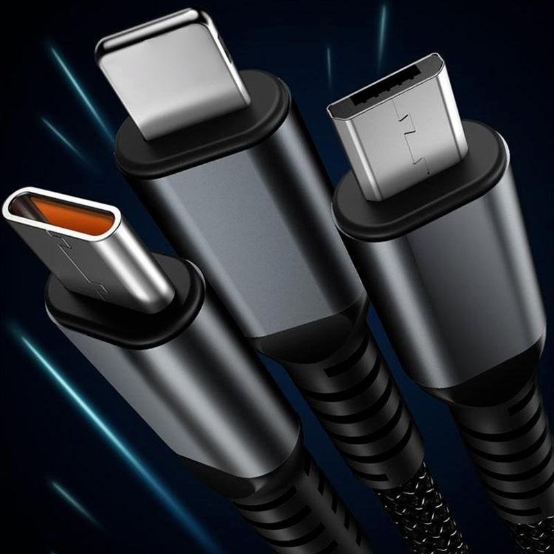 🎁Hot Sale 49% OFF⏳Transparent Luminous 3-in-1 Super Fast Charging Cable - clarioy