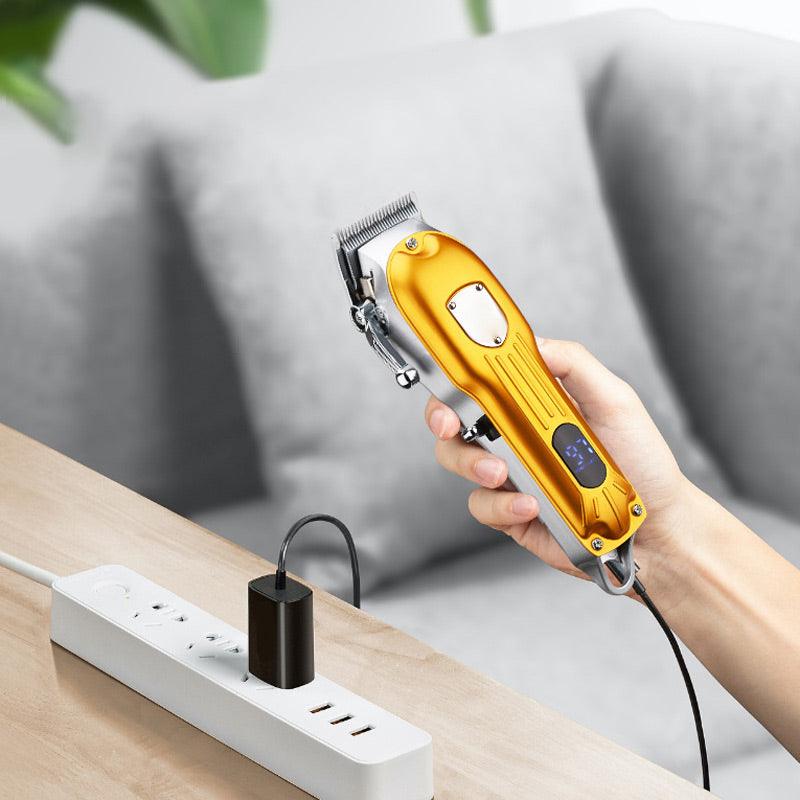 Vintage Engraving LCD Digital Display Hair Clipper - clarioy