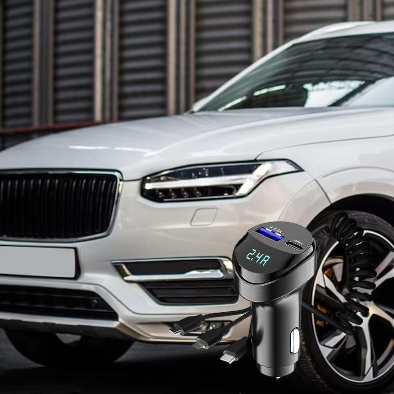 Fast Charging Car Charger with 3-in-1 Charging Cable - clarioy
