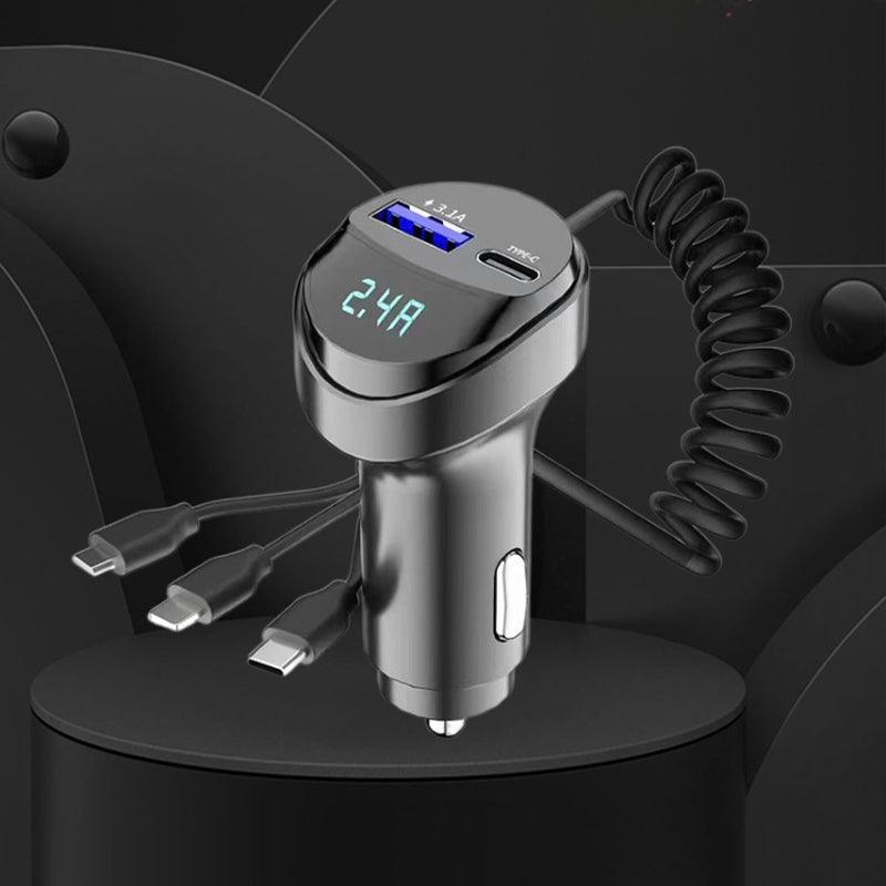 Fast Charging Car Charger with 3-in-1 Charging Cable - clarioy